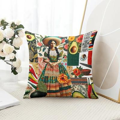 Cinco de Mayo Mexikanische dekorative Wurfkissenbezug 1PC weicher quadratischer Couchkissenbezug Kopfkissenbezug für Schlafzimmer Wohnzimmer Sofa Stuhl Image