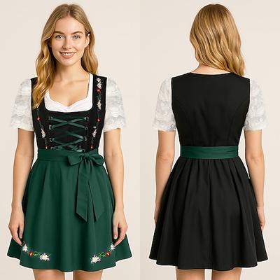 Karneval Oktoberfestbier Kostüm Kleid Dirndl Trachtenkleider Dienstmädchen Bayerisch Deutsch München Wiesn Damen Stoff im traditionellen Stil Kleid Schürze Image