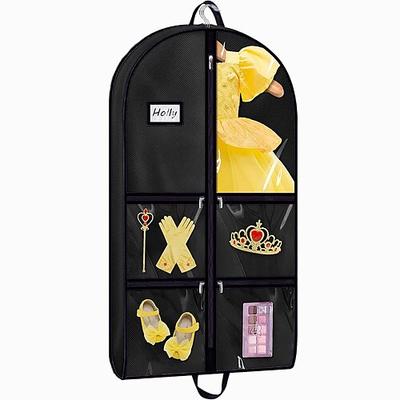 Kleidersäcke für Tänzer mit 4 Taschen, Kleidersäcke für Tanzkostüme, 40-Zoll-Kleidersack für Cheerleader-Uniformen, hängender Kleidersack für Kinder für Konzerte, Wettbewerbe, Reisen, Aufbewahrung Image