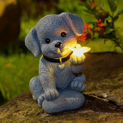 1 pc outdoor solar hund dekorative licht hof garten park rasen pfad leuchtende niedlichen hund landschaft licht geschenk ornament licht Image