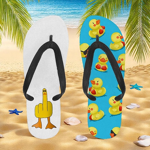 Flip-Flops mit Enten-Print für Herren – lustiger und lässiger Stil für Strandspaziergänge, Sommerpartys im Freien und zum Entspannen am Pool