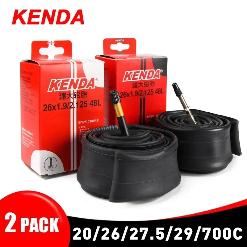 2 pezzi KENDA camera d'aria per bicicletta 20/26/27.5/29/700c Schrader Presta gomma butilica MTB bici da strada tubo interno per pneumatici parti di biciclette