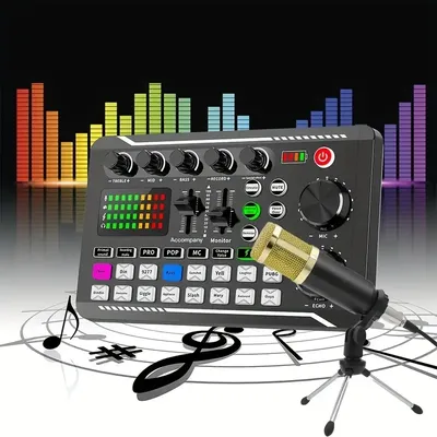 F998 Sound Card Kit Card Professional Bluetooth-Compatible Studio Record For Phone PC Audio Mixing