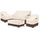 Rileytee Patio Furniture Set Covers, 4 Pcs 600D Heavy Duty 100% Waterproof Outdoor Furniture Cover, Fit Patio Loveseat, Chair and Coffee Table (Beige & Brown)