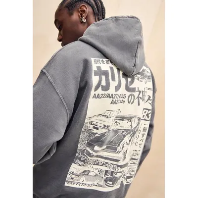 UO Washed Black Car Hoodie - Black XL at Urban Outfitters