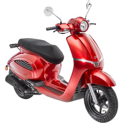 Motorroller PRIKE "PRIKE Classic 50, E5 (45km/h)", rot (rot, schwarz), Motorroller & Mofas, ohne Topcase, 45 km/h, B:68cm H:115cm L:193,5cm