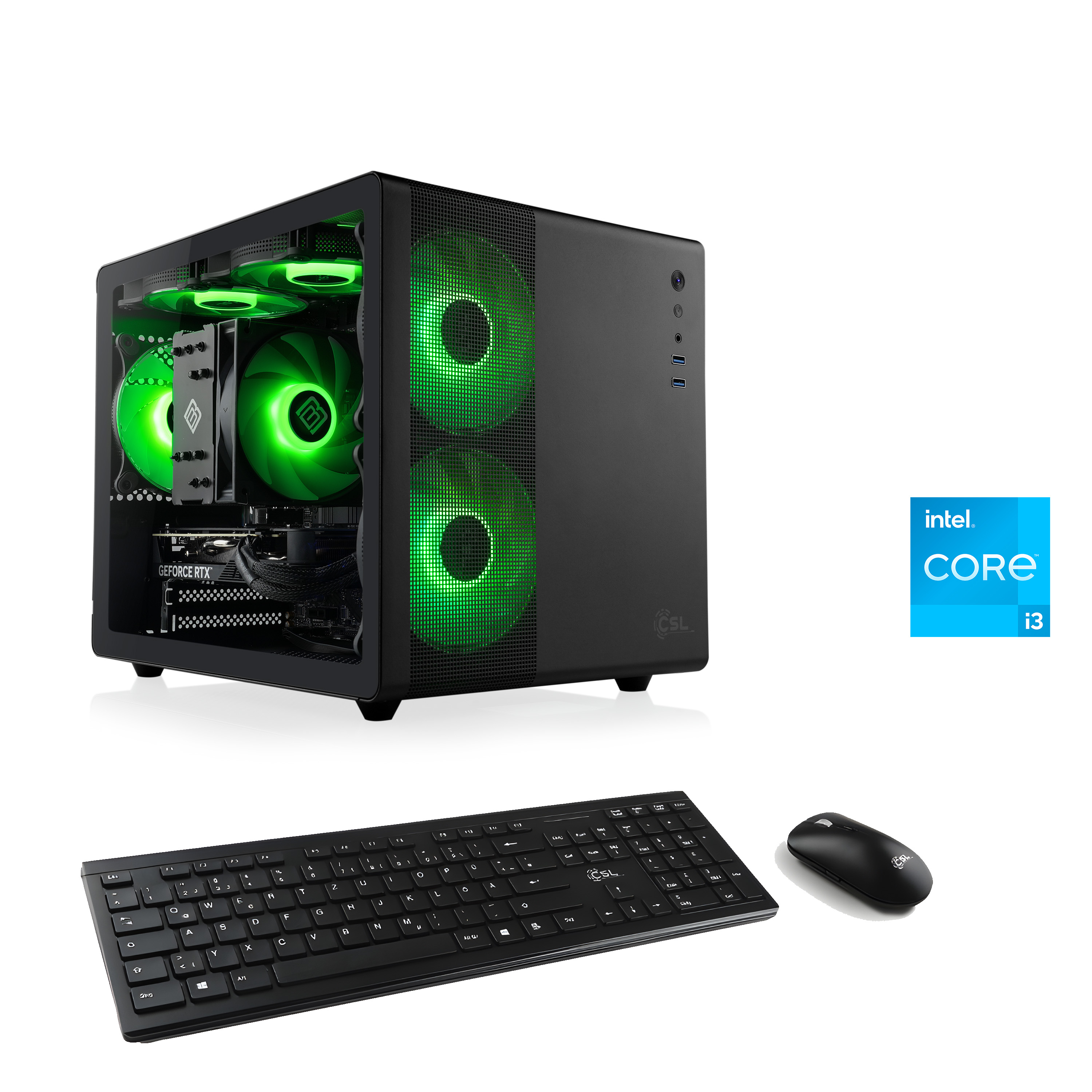CSL PC "Cube V24144", schwarz, Microsoft Windows 11 Home (64 Bit), 16 GB RAM 500 GB SSD, Desktop-PCs, PC Image