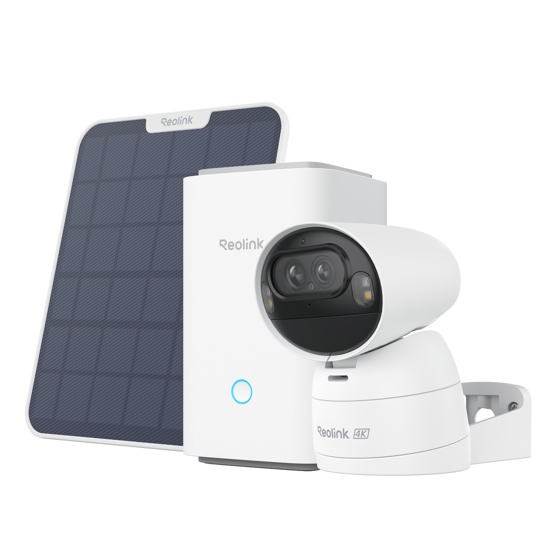REOLINK Überwachungskamera "Hub 1 + Argus Series B730 + Solarpanel", weiß, B:31cm H:12cm T:37cm, Überwachungskameras