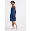 Sommerkleid STREET ONE, Damen, Gr. 42, EURO-Größen, blau (dodger blau), Stoff, 75% Viskose, 20% Polyester, 5% Elasthan, unifarben, casual, normal knielang, V-Ausschnitt, ohne Ärmel Bündchen, Kleider, soft und trageangenehm