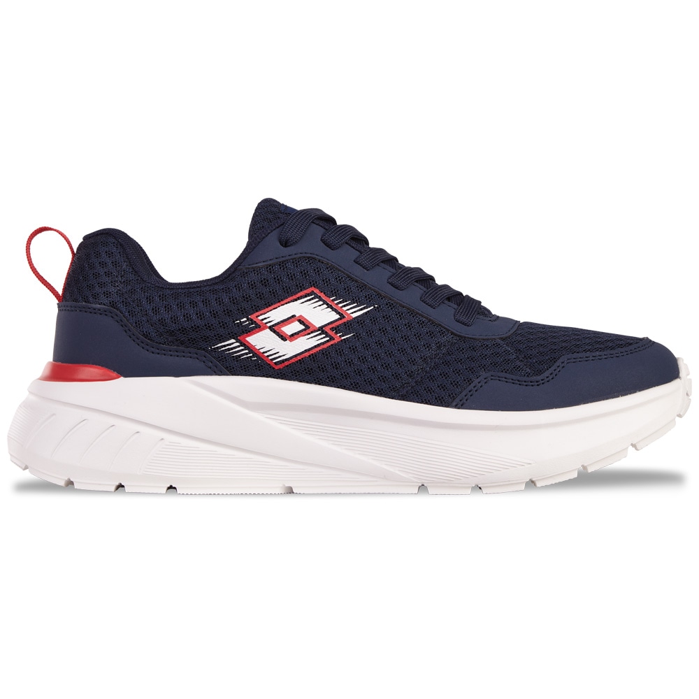 Sneaker LOTTO, Damen, Gr. 39, blau (navy, rot), Kunstfaser, Synthetik, mehrfarbig, Schuhe Sneaker, - besnders leicht & bequem