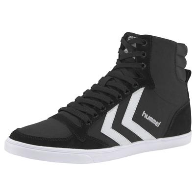 Sneaker HUMMEL "SLIMMER STADIL HIGH", Gr. 45, schwarz-weiß (schwarz, weiß), Textil, Leder, sportlich, Schuhe Image