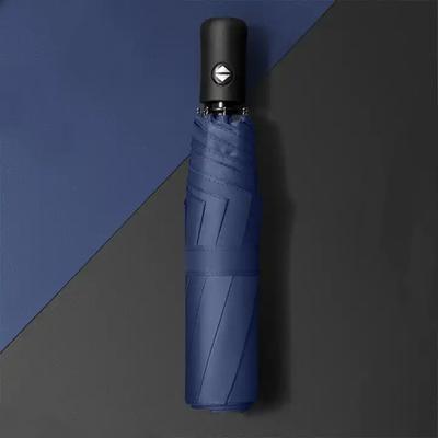 TEMU Windproof Automatic Folding Umbrella - Simple And , Black Canopy With , Resists And , Lightweight For Unisex Image