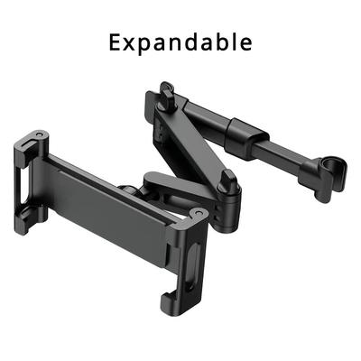 TEMU 1pc Adjustable Tablet & Phone Holder - Black Car Headrest Mount For 4.7-12.9 Inch Devices, Anti-shake & , Road Travel & Napping, Travel Accessorie Image