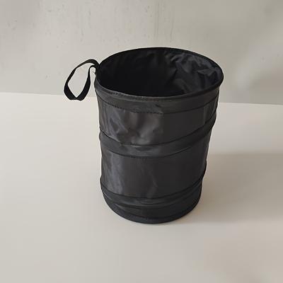 TEMU 1pc Portable Car Trash Can, Foldable Pop-up Bag, Multi-functional Auto Garbage Bin With Storage For Outdoor Camping, Textile Material, Vehicle Trash Basket, Trash Bin Image