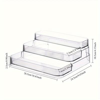 TEMU 3-tier Transparent Acrylic Perfume & Cosmetic Display Stand - Lightweight Countertop Organizer With Multiple Compartments For Bathroom Vanity Storage, No Assembly Needed, Vanity Accessories Image