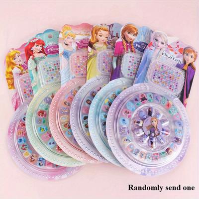TEMU 1 Set Of Random Cartoon Style Nail Stickers Dress Up Nail Stickers Suitable For Party Use As Birthday Gifts Anna Image