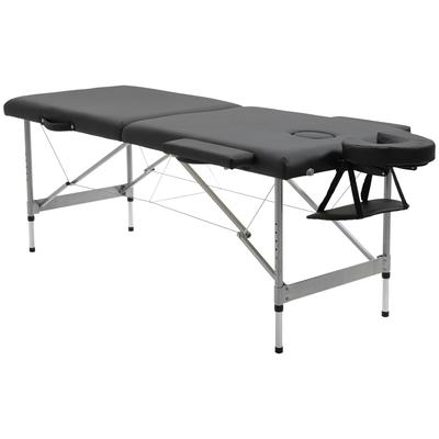 TEMU Homcom Table Portable Table With Adjustable Height In 7 Headrest And Aluminum Alloy Frame For Physiotherapy Load 130 Kg 186x71x62-83 Cm Image