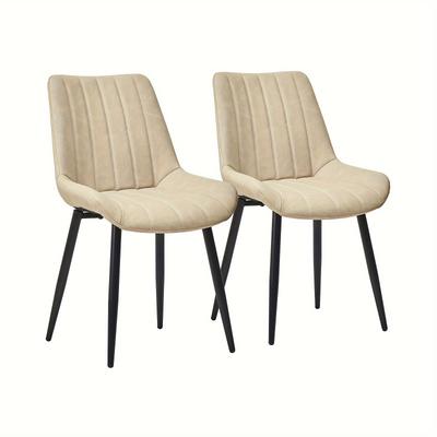 TEMU Clipop Dining Chairs Set Of 2 Upholstered Kitchen Chairs With Metal Legs, Padded Back Counter Chairs For Dinner Table Living Room Restaurant Image