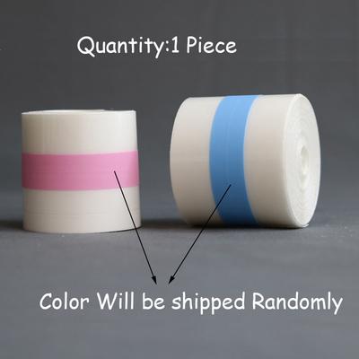 TEMU 1 Roll Invisible Breast Lift Tape - Breathable, Adhesive, Push-up Support For Women, Transparent With Pink & Blue Strips, Polyester Material, Random Color Image