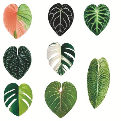 TEMU 8 Simulated Plant Leaf Refrigerator Magnets - Vibrant , Oval Acrylic () Magnets For Fridge, Whiteboard, Or Car Dashboard - Home, Office, Or Kitchen Decor, Fridge Magnets Image