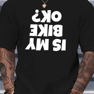 TEMU Is Ok 's Short-sleeved T-shirt Summer Fashion Trend Top Printed Men's Bottoming Shirt Spring And Summer Round Neck Casual Breathable Top Image