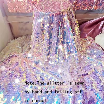 TEMU Sequin Tablecloth Wedding Decoration, Wedding Birthday Mermaid Theme Party Table Decoration, Spring And Summer Decoration Mermaid Party Supplies Image