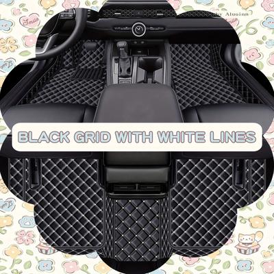 TEMU [luxury ] Luxury Pu Leather Car Floor Mats For X3 F25 (2011-2017) - 3d Protection, Diamond Design, Easy To Clean, & Fit For Left-hand Drive Vehicles, Allweather Mats | Diamond Mats | Mats Image