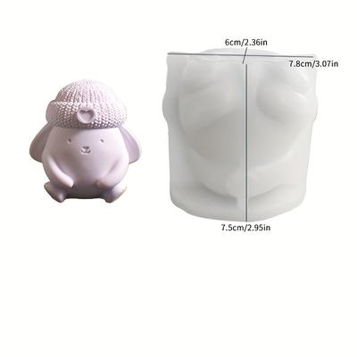 TEMU Dnejiu 3d Knitted Hat Cute Rabbit Silicone Mold - Handmade Diy Craft Tool For Concrete, Resin, Clay - Adorable & Garden Decor, No Electricity Needed Image