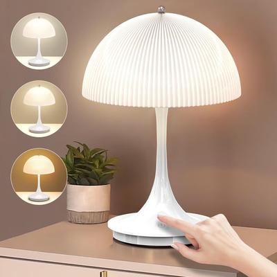 TEMU Wireless Table Lamp, Touch Control Table Lamp, Dimmable, 3 Colour , Rechargeable Bud Shape Night Lamp For Restaurant, Bedroom, Party, Camping, Image