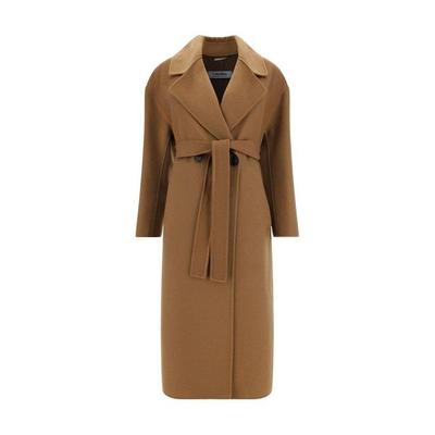 Manuele Double-Breasted Coat - Natural - Max Mara Coats
