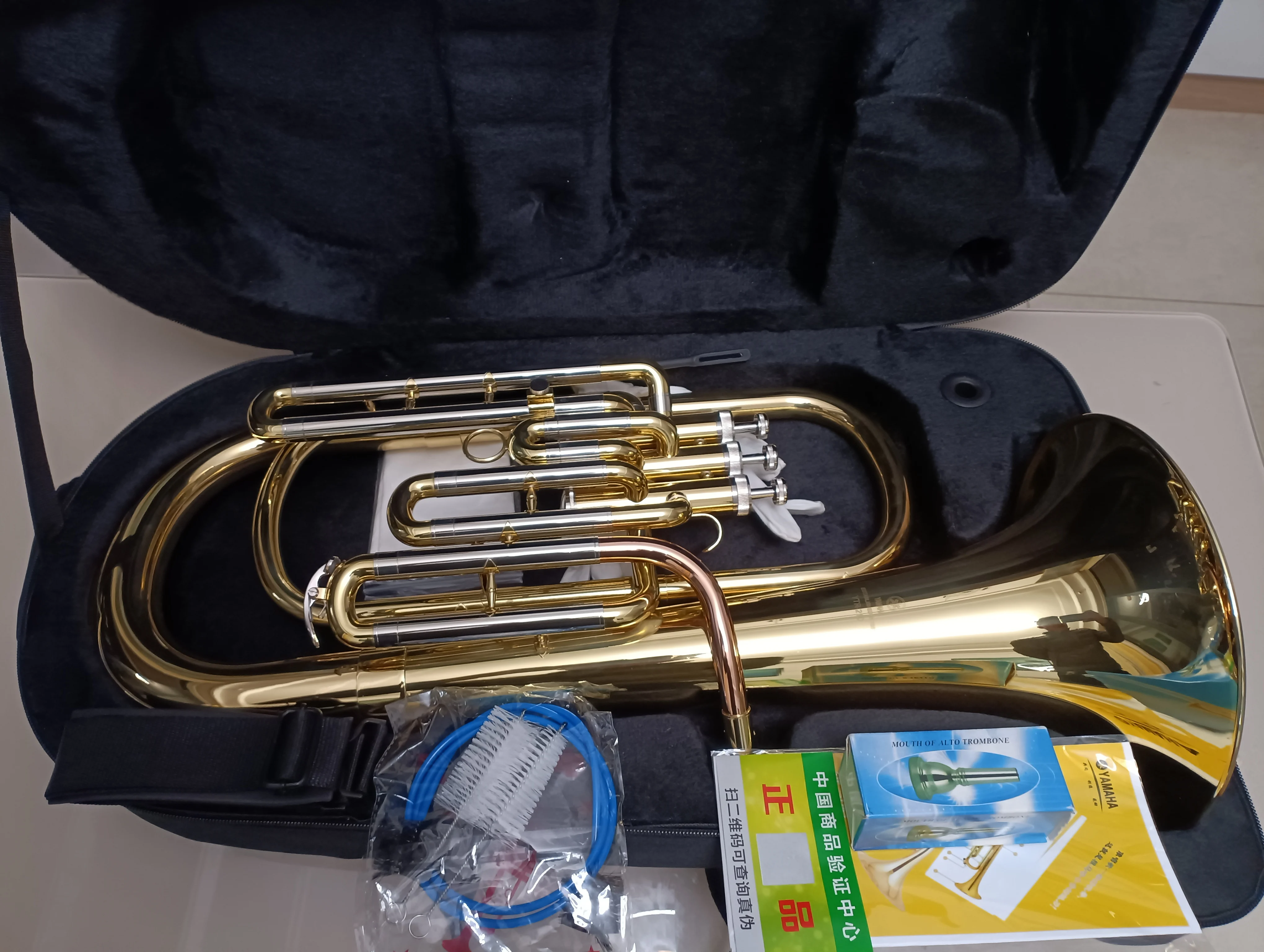Original 210 Messing vergoldet Baritono B-Flat Tenor Professional Grade Ton Drei-Tasten-Euphonium Instrument Trompete Horn Image