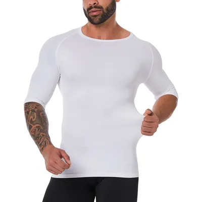 Nahtlose Kompression shemd Tanktops Herren Shape wear, um Gyno flachen Bauch Body Shaper zu verstecken Image