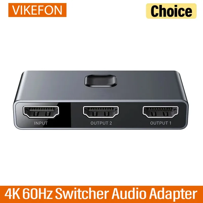 VIKEFON HDMI-Kompatibel Switcher 4K 60Hz Bi-Richtung 1x2/2x1 HDR Audio Adapter für PS4 TV Box 4K HD HDMI-kompatibel Switcher Image