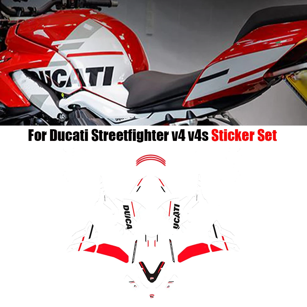 Passend für DUCATI Street Fighter V4 V4S 2019–2024. Motorrad-Aufkleber, Verkleidungsschutz, Aufkleber, Kraftstofftank-Einschutz Image