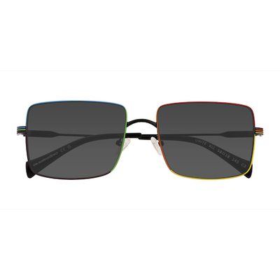 Unisex s rectangle Rainbow Black Metal Prescription sunglasses - Eyebuydirect s Unite All