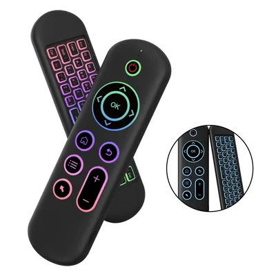 M5 TV Remote Air Mouse 7-farbige Hintergrundbeleuchtung 2,4 G + BT5.2 Mini-Funktastatur Flying Mouse Remote Motion Sensing für Android TV Box