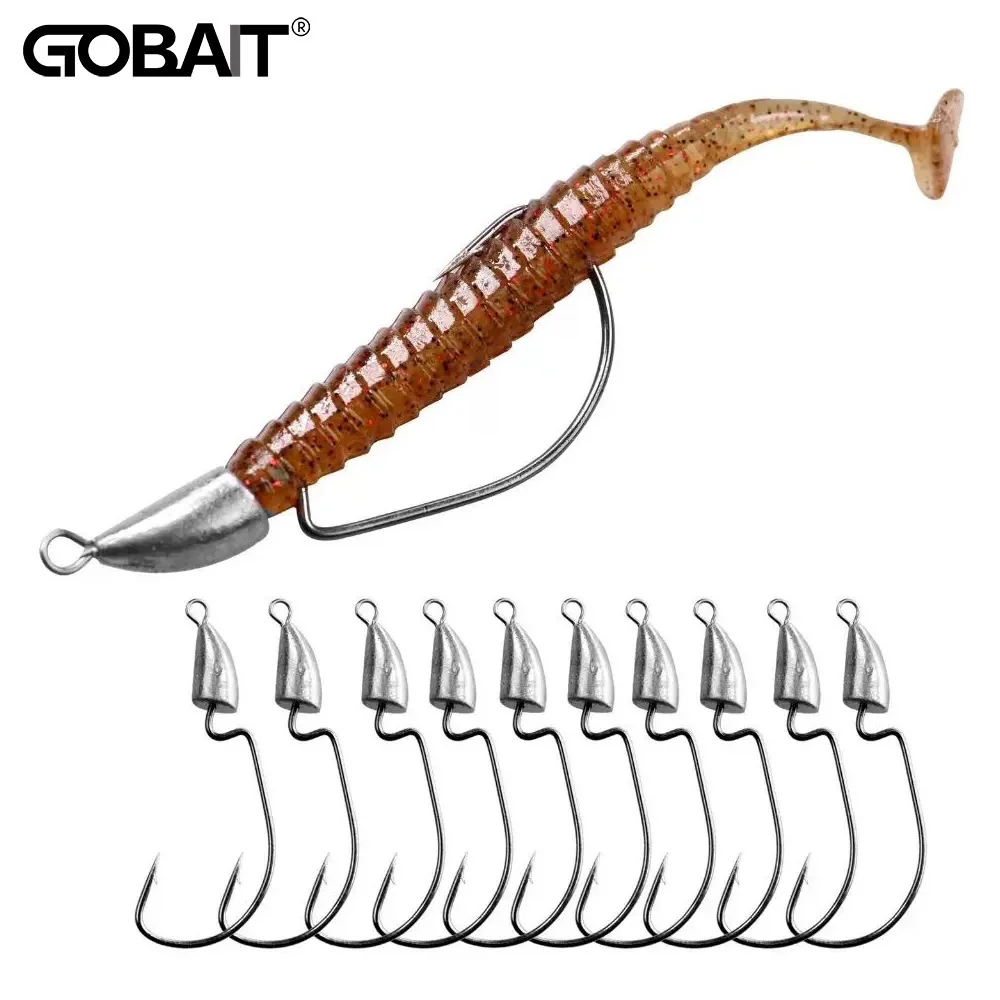 10PCS Metall Jig Kopf Wurm Haken 3,5g 5g 7g 10g 20g Gewicht Kurbel Angelhaken getriebe Sinker Pesca für Weiche Köder Texas Rig Angelgerät Image