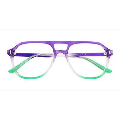 Unisex s aviator Purple Green Plastic Prescription eyeglasses - Eyebuydirect s Make Change