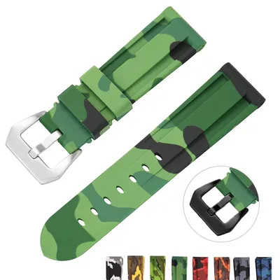 Gummi-Armband für Panerai, 20 mm, 22 mm, 24 mm, 26 mm, weiches Silikon-Uhrenarmband, für Herren und Image