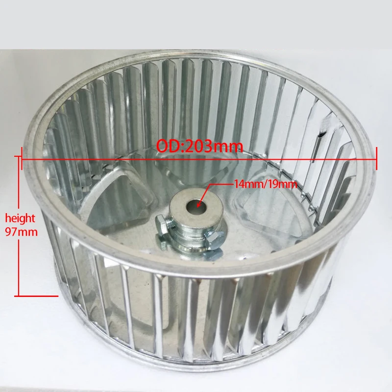 Windrad Laufrad Lüfterrad Radialventilatorrad Radialventilator Laufrad Lüftergebläse Rad Edelstahl 203*97*14 14mm 19mm Image