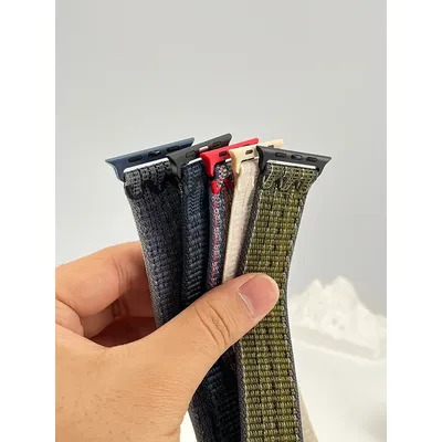 Für Apple Watch Band 49mm 45mm 44mm 46mm 41mm 42mm 40mm Nylon Sport Loop Armband iWatch 10 9 8 7 6 5 Image