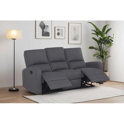 3-Sitzer HOME AFFAIRE "TOURNAY manuelle Relaxfunktion, Liegefunktion (105-135), Webstoff", grau (dunkelgrau), B:188cm H:96cm T:93cm, Sofas, Reclinerfunktion in 2 Sitzen (links u. rechts) Image