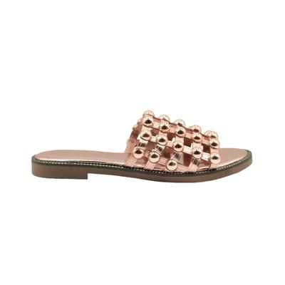 Where's That From - Damen Badesandale "Kelly", PU (Roségold) Image