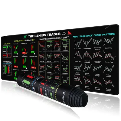Base Mouse Mat Rubber Desk Trader Stitched Stock Investor Edge Pattern Pad Large Chart Keyboard