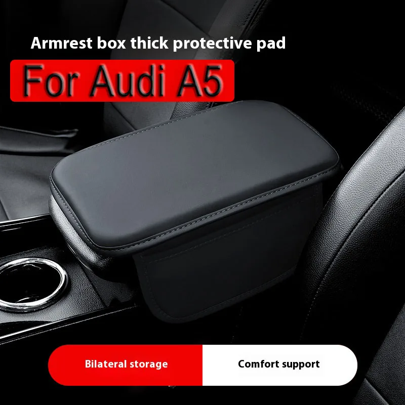 Auto Center Console Copertura Bracciolo Box Cuscino con Tasca Bracciolo Zerbino Supporto Gomito Bracciolo di Stoccaggio per Audi A1 A3 A4 A3 8v A5