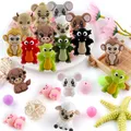 5 pezzi nuove perline focale in silicone 3D dinosauro mucca scimmia per creazione di gioielli accessori per braccialetti collana portachiavi fai da te