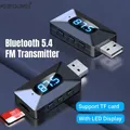 Ricevitore trasmettitore FM Bluetooth 5.4 per auto Adattatore wireless USB Audio automatico con display a LED Chiamate in vivavoce Musica per autoradio