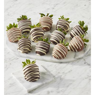 Harry & David® Belgian Chocolate Hand-Dipped Strawberries Medley - 12 Count, Family Item Food Gourmet Candy Confections Coated Fruits Nuts, Gifts