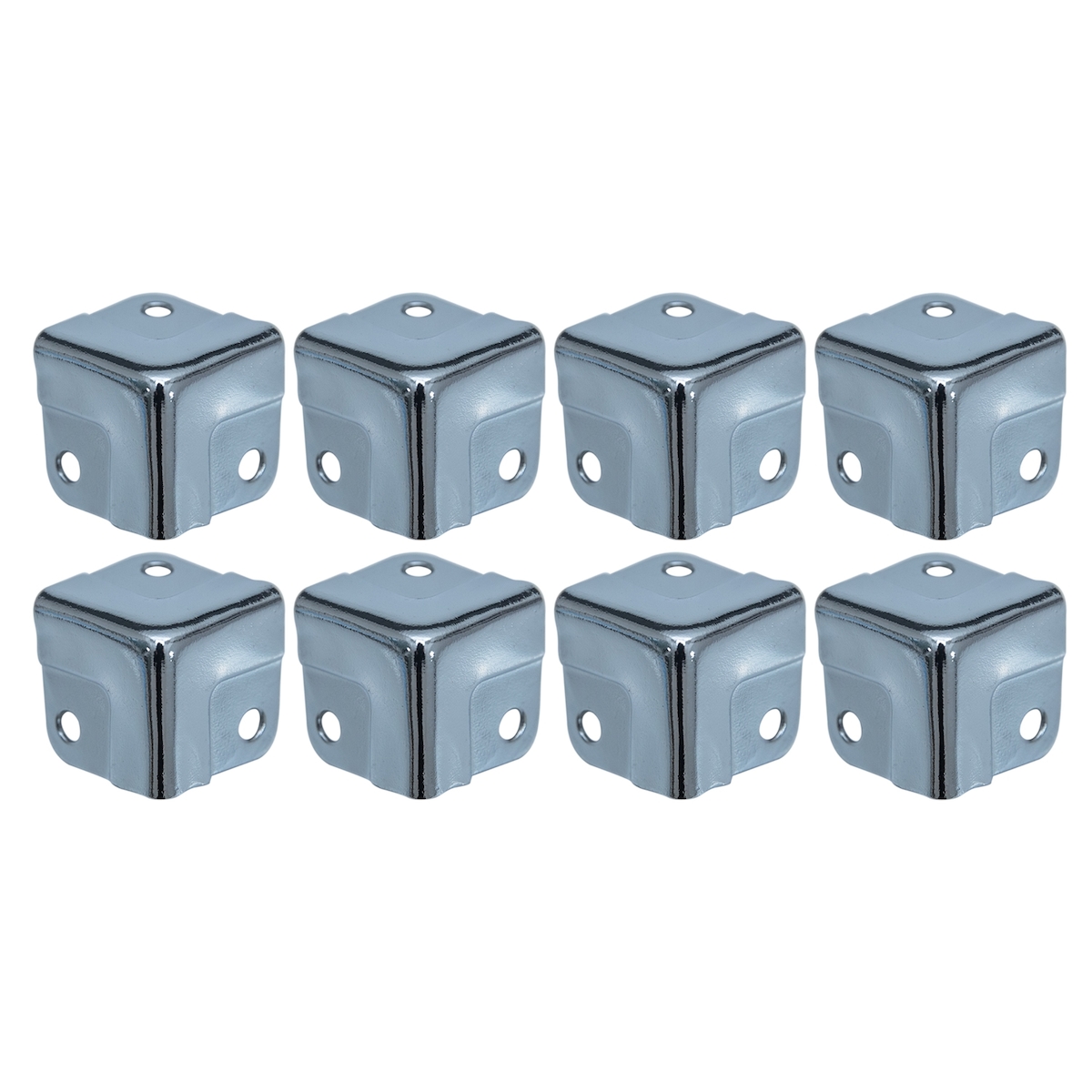 HMF 14965-09 Eckenschutz aus Metall für Koffer, 8 Stück, 18 x 18 x 18 mm, Silber verzinkt Image