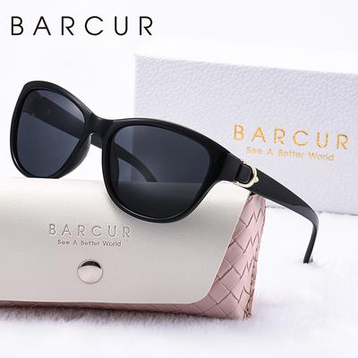 TEMU [sunglasses]barcur Polarized Cat Eye Glasses For Women, Style With Tac Lens, Protection, Metal Hinge, Includes Cloth & Case Image